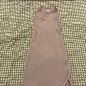 Pink Midi Dress with Slit